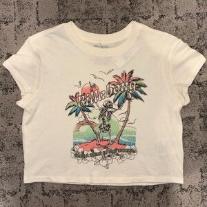 Billabong White Tropical Graphic baby Tee with Multicolor Print